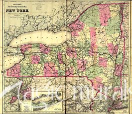 New York Township Map 1883 Wallpaper Mural by Magic Murals