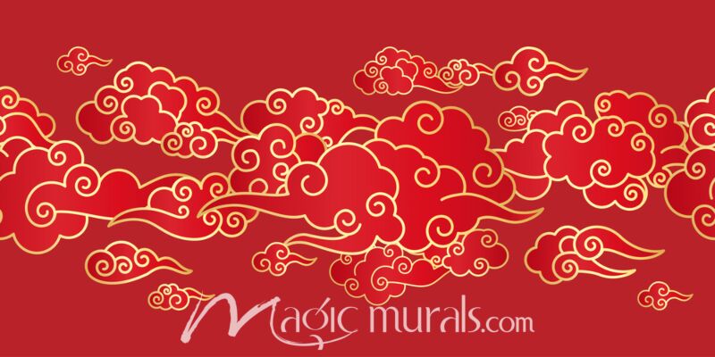 Asian Seamless Cloud Pattern 0803 Wallpaper Wall Mural