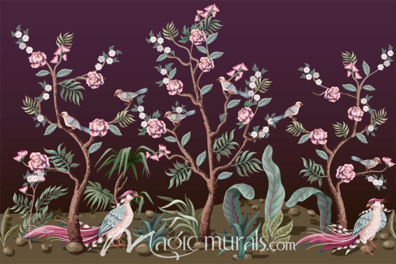 Birds and Peonies 3311 Wallpaper Wall Mural