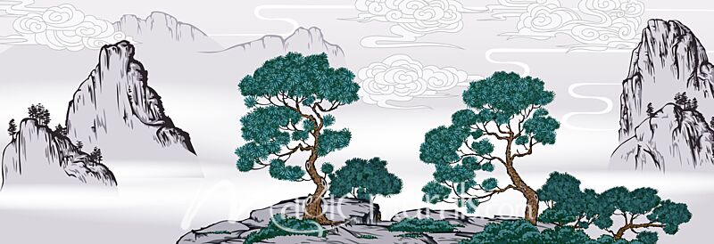 Chinese Landscape 1650 Wallpaper Wall Mural