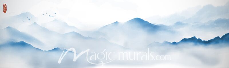 Mountains Ink Wash Painting 5546 Wallpaper Wall Mural