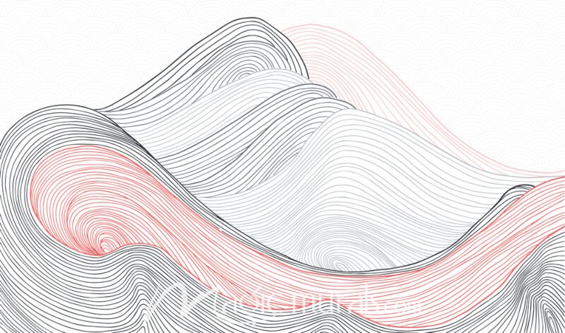 Abstract Mountain Lines 1035 Wallpaper Wall Mural