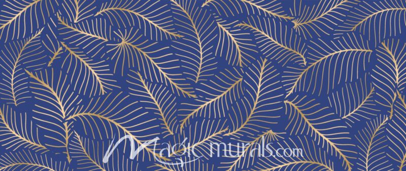 Abstract Blue Banana Leaves 6042 Wallpaper Wall Mural