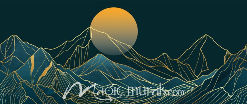 Abstract Mountain Line Art 8060 Wallpaper Wall Mural