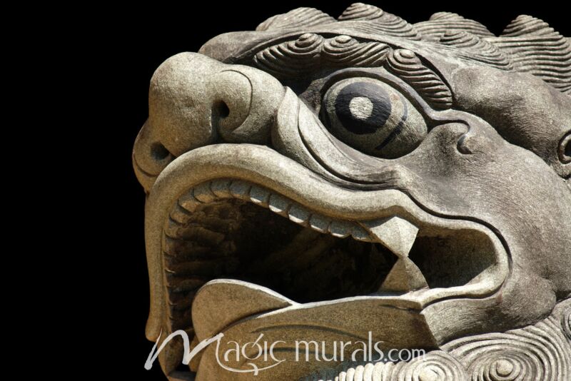 Chinese Stone Lion Wallpaper Wall Mural