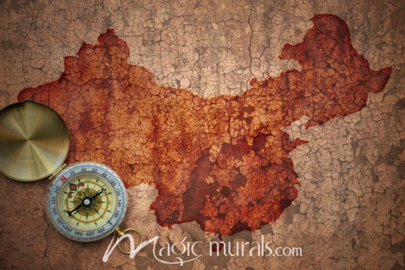 Vintage Map of China Wallpaper Wall Mural