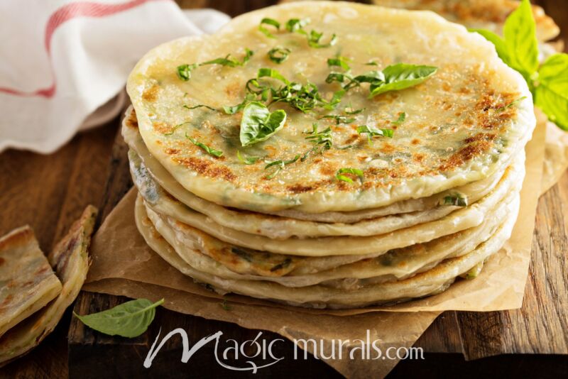 Chinese Scallion Pancakes Cong You Bing Wallpaper Wall Mural