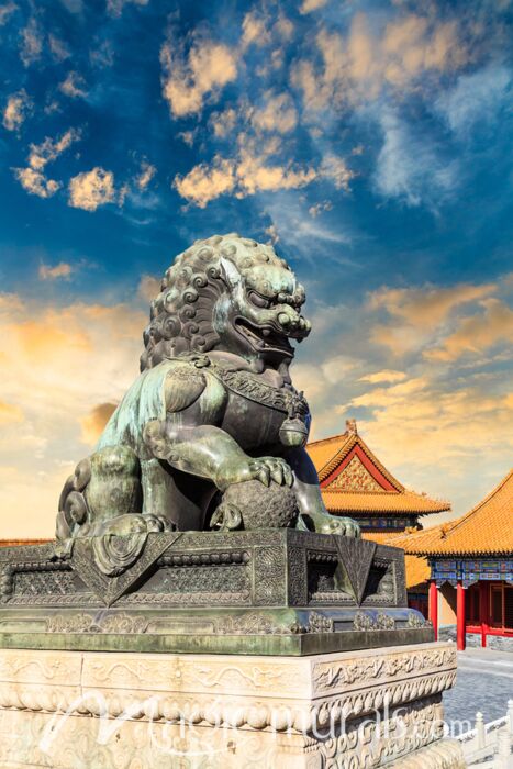 Forbidden City with Bronze Lion 6001 Wallpaper Wall Mural