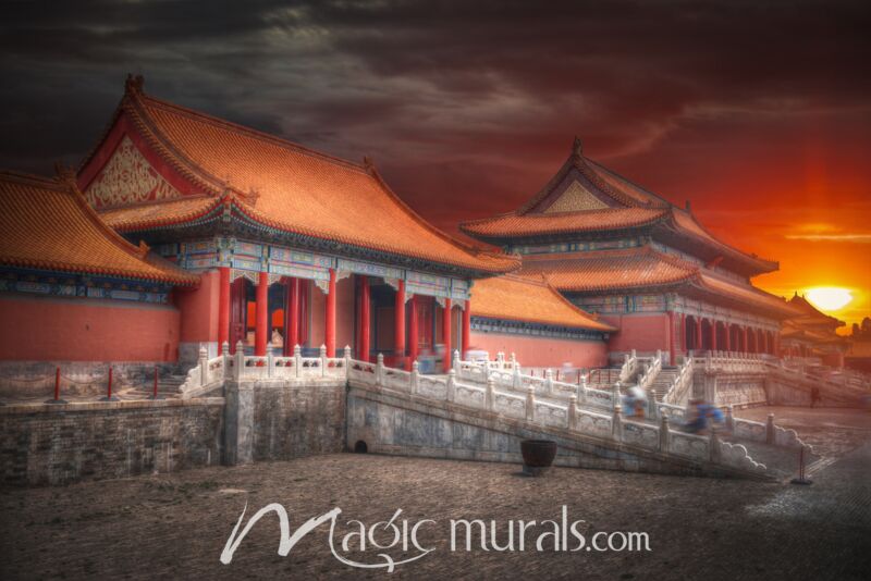 Forbidden City with Bronze Lion 8744 Wallpaper Wall Mural