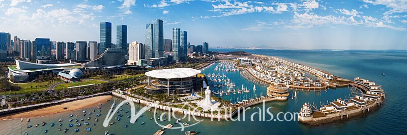 Xiamen Skyline Panorama Wallpaper Wall Mural