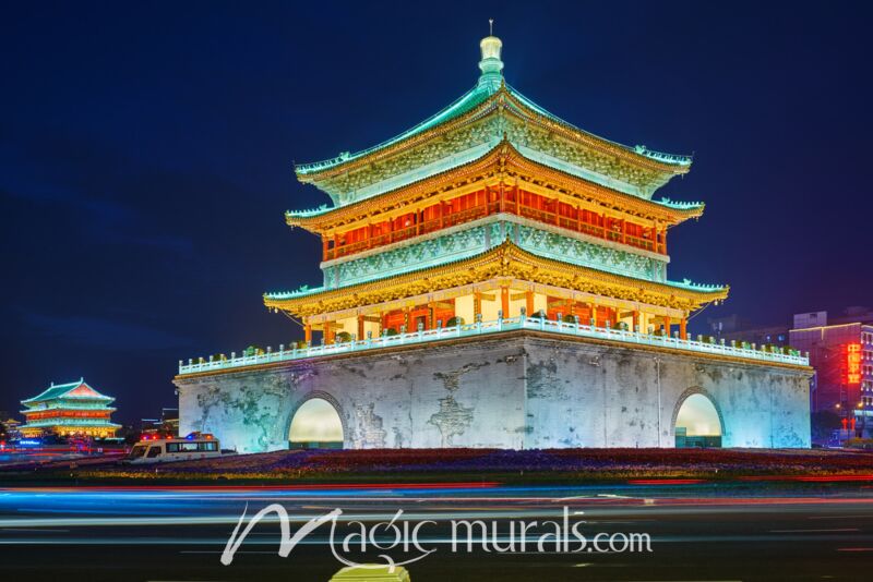 Pagodas of Xian City China Wallpaper Wall Mural