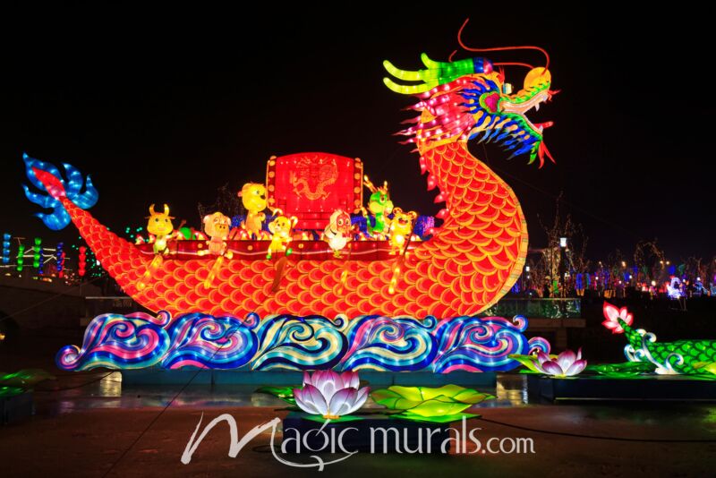 Chinese Dragon Boat Lantern 6169 Wallpaper Wall Mural