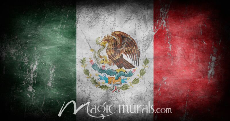 Mexico Flag illustration 6184 Wallpaper Wall Mural