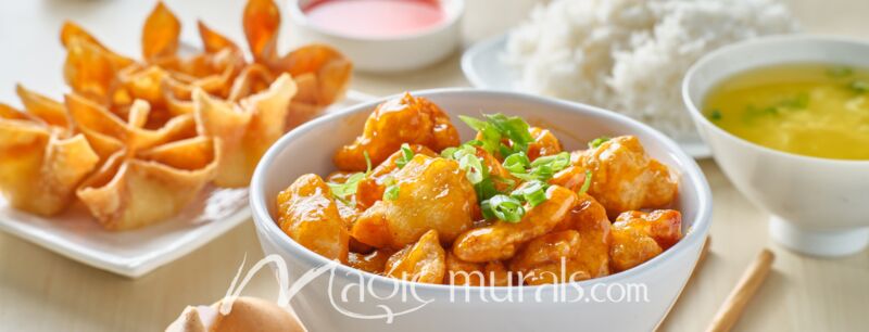 Orange Chicken Crab Rangoon Wallpaper Wall Mural