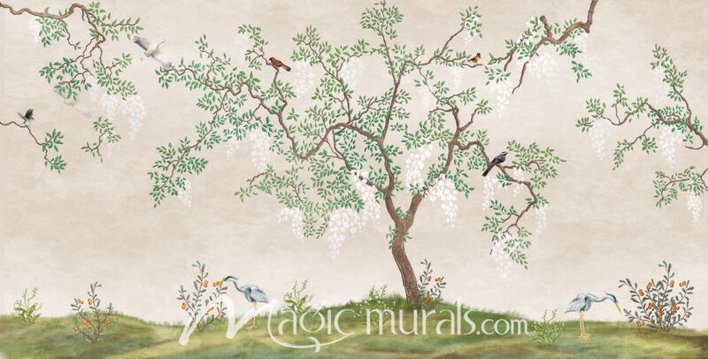 Flowering Tree with Birds 5547 Wallpaper Wall Mural