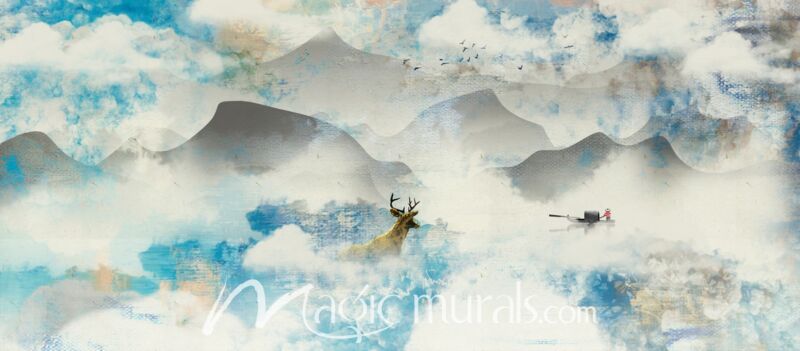 Modern Abstract Chinese Ink Wash Landscape 0396 Wallpaper Wall Mural