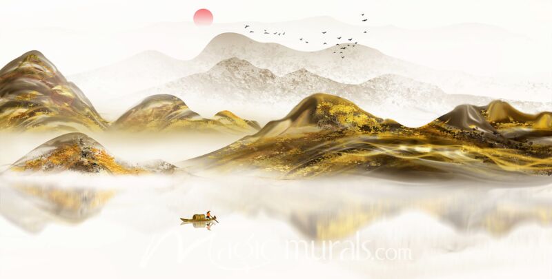 Modern Abstract Chinese Ink Wash Landscape 9954 Wallpaper Wall Mural