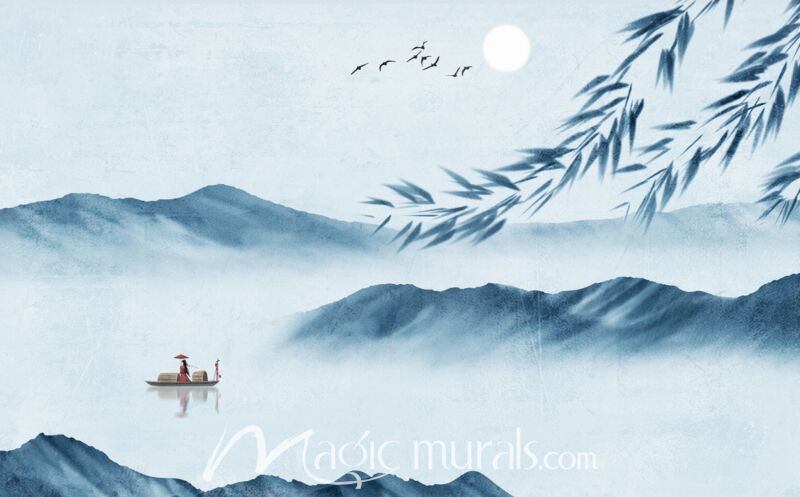 Modern Abstract Chinese Ink Wash Landscape 1049 Wallpaper Wall Mural