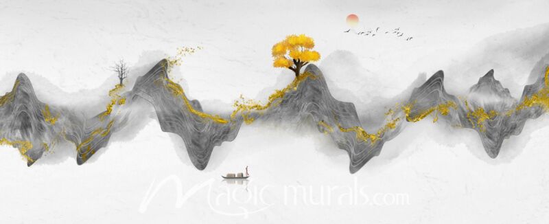 Modern Abstract Chinese Ink Wash Landscape 6726 Wallpaper Wall Mural