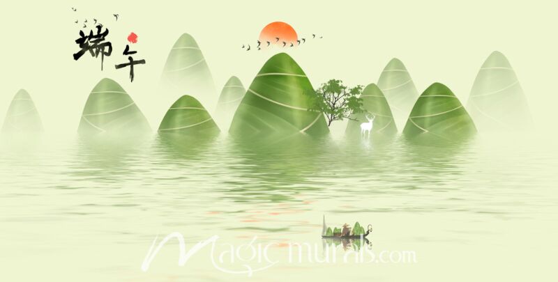 Modern Abstract Chinese Ink Wash Landscape 8082 Wallpaper Wall Mural