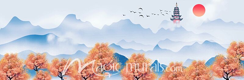 Modern Abstract Chinese Ink Wash Landscape 2916 Wallpaper Wall Mural