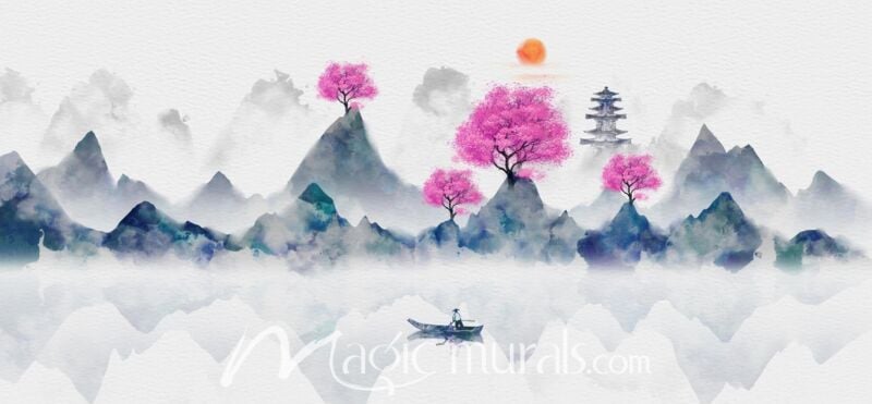 Modern Abstract Chinese Ink Wash Landscape 3868 Wallpaper Wall Mural