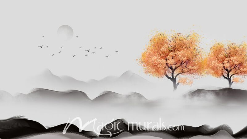 Modern Ink Wash Landscape 4497 Wallpaper Wall Mural