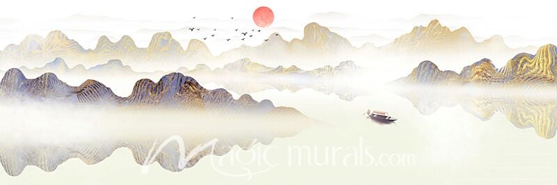 Modern Abstract Chinese Ink Wash Landscape 4509 Wallpaper Wall Mural