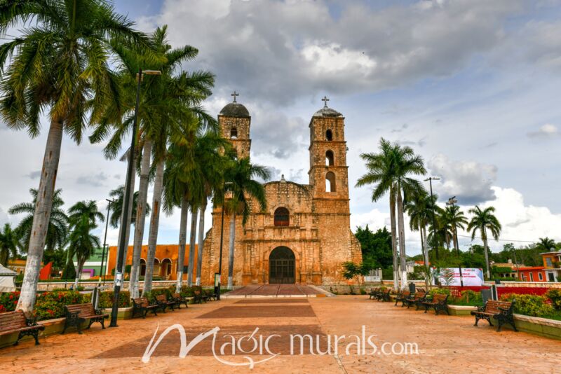 Church of San Francisco in Hecelchakan Wallpaper Wall Mural