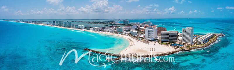 Cancun Beach Panorama 7424 Wallpaper Wall Mural