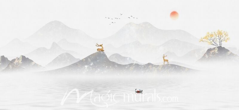 Modern Abstract Chinese Ink Wash Landscape 1731 Wallpaper Wall Mural