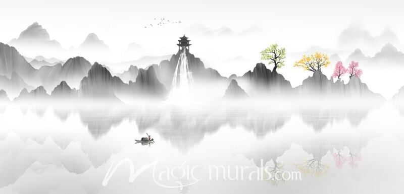 Modern Abstract Chinese Ink Wash Landscape 3820 Wallpaper Wall Mural