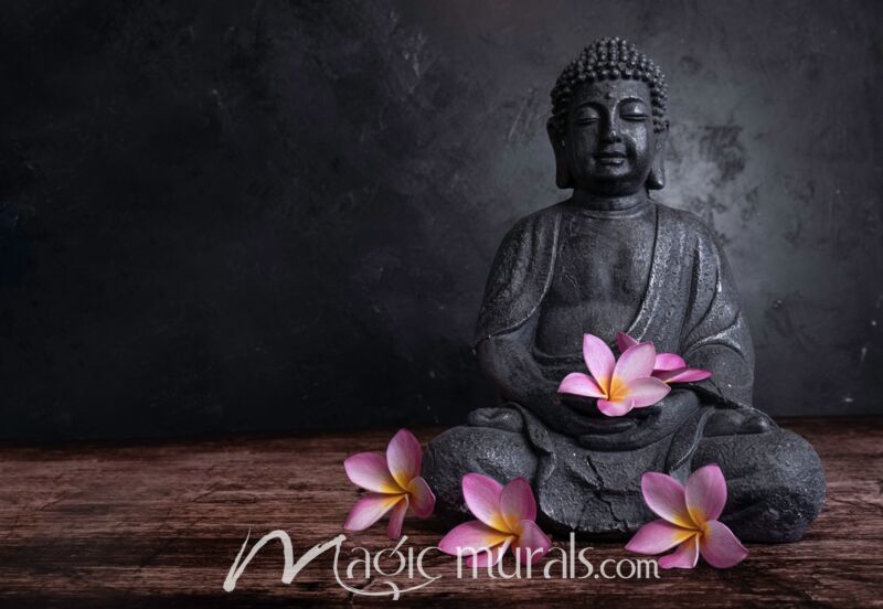 Buddha and Lotus Flowers 0129 Wallpaper Wall Mural