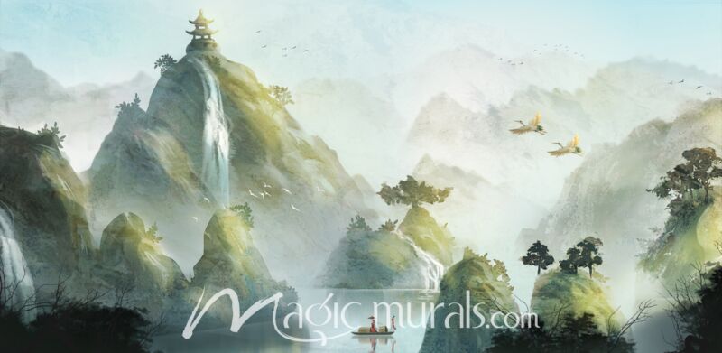 Modern Abstract Chinese Ink Wash Landscape 1073 Wallpaper Wall Mural