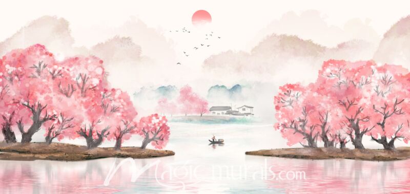 Modern Abstract Chinese Ink Wash Landscape 6844 Wallpaper Wall Mural