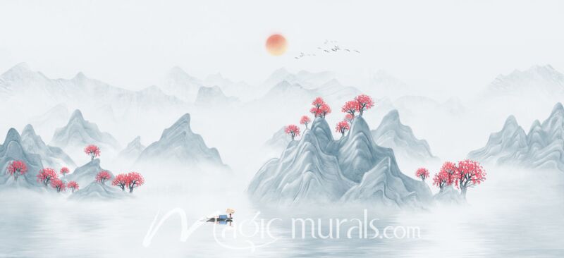 Modern Abstract Chinese Ink Wash Landscape 7504 Wallpaper Wall Mural