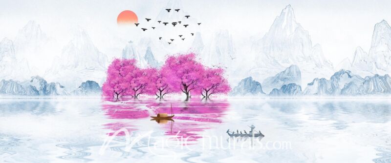 Modern Abstract Chinese Ink Wash Landscape 3819 Wallpaper Wall Mural