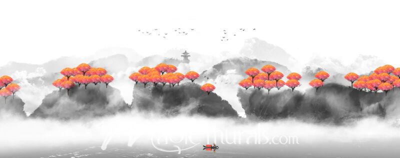 Modern Abstract Chinese Ink Wash Landscape 4101 Wallpaper Wall Mural