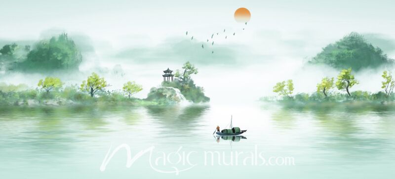 Modern Abstract Chinese Ink Wash Landscape 0192 Wallpaper Wall Mural