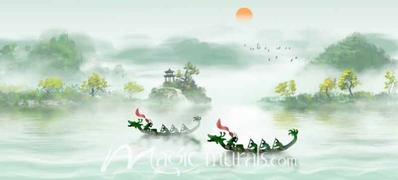 Modern Abstract Chinese Ink Wash Landscape 0201 Wallpaper Wall Mural