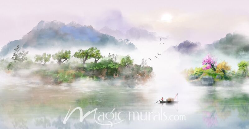 Modern Abstract Chinese Ink Wash Landscape 0260 Wallpaper Wall Mural