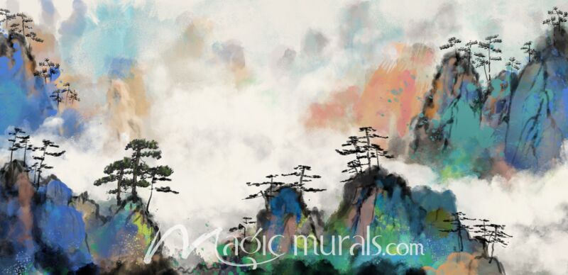 Modern Abstract Chinese Ink Wash Landscape 0977 Wallpaper Wall Mural