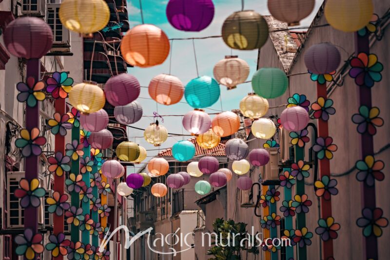 Colorful Chinese Lanterns 8663 Wallpaper Wall Mural