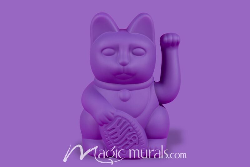 Manekin Neko in Purple Wallpaper Wall Mural