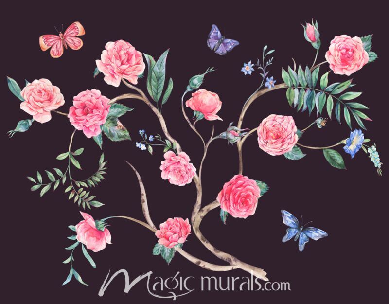 Roses and Butterflies 3063 Wallpaper Wall Mural