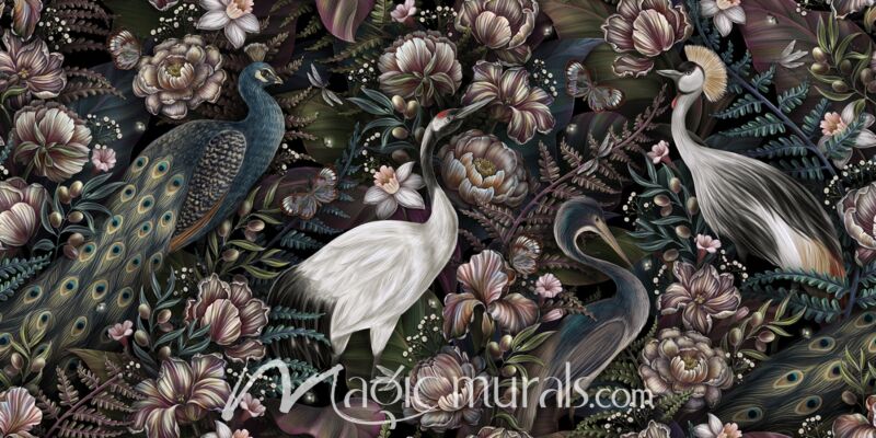 Exotic Birds and Flowers 5597 Wallpaper Wall Mural