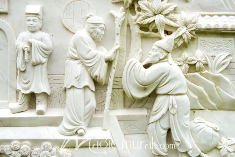 Classical Chinese Relief Sculpture Wallpaper Wall Mural