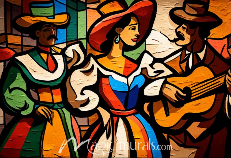 Mexican Flamenco Dancers 7041 Wallpaper Wall Mural