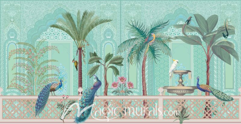 Palace Garden and Birds 8142 Wallpaper Wall Mural