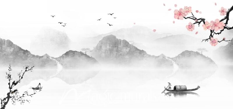 Modern Abstract Chinese Ink Wash Landscape 1145 Wallpaper Wall Mural